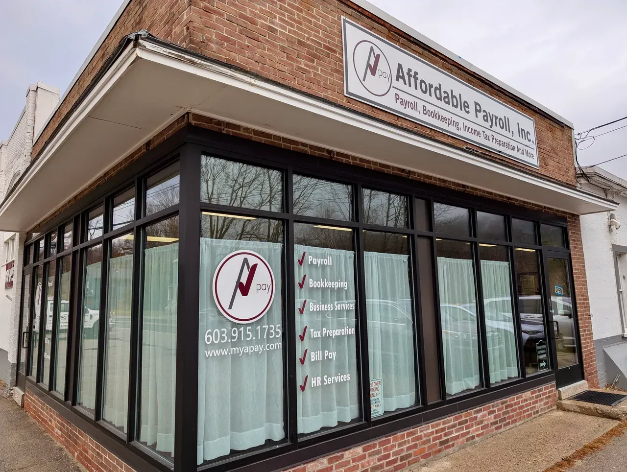 Professional business office environment showing service area